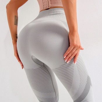 SVOKOR High Waist Fitness Leggings Women Sexy Seamless Leggings Hollow Printed Workout Pants Push Up Slim Elasticity